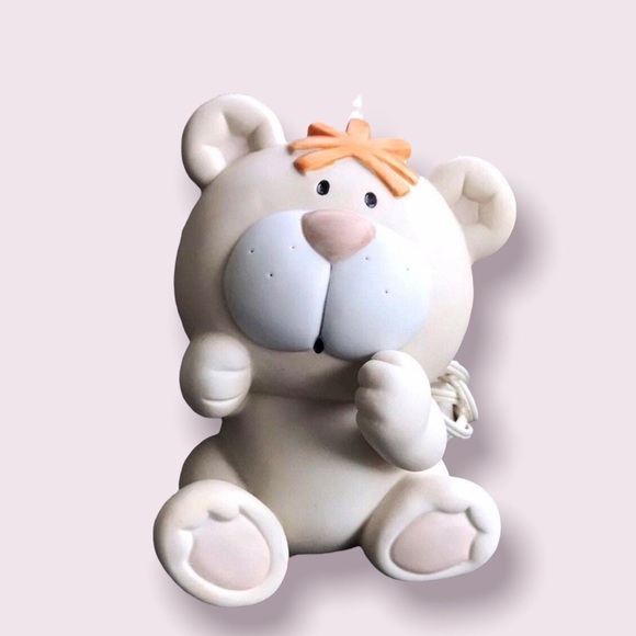Vintage Lamp Bumpkins Tabletop Baby Teddy Bear Porcelain Light Nursery Bedroom - Picture 4 of 9